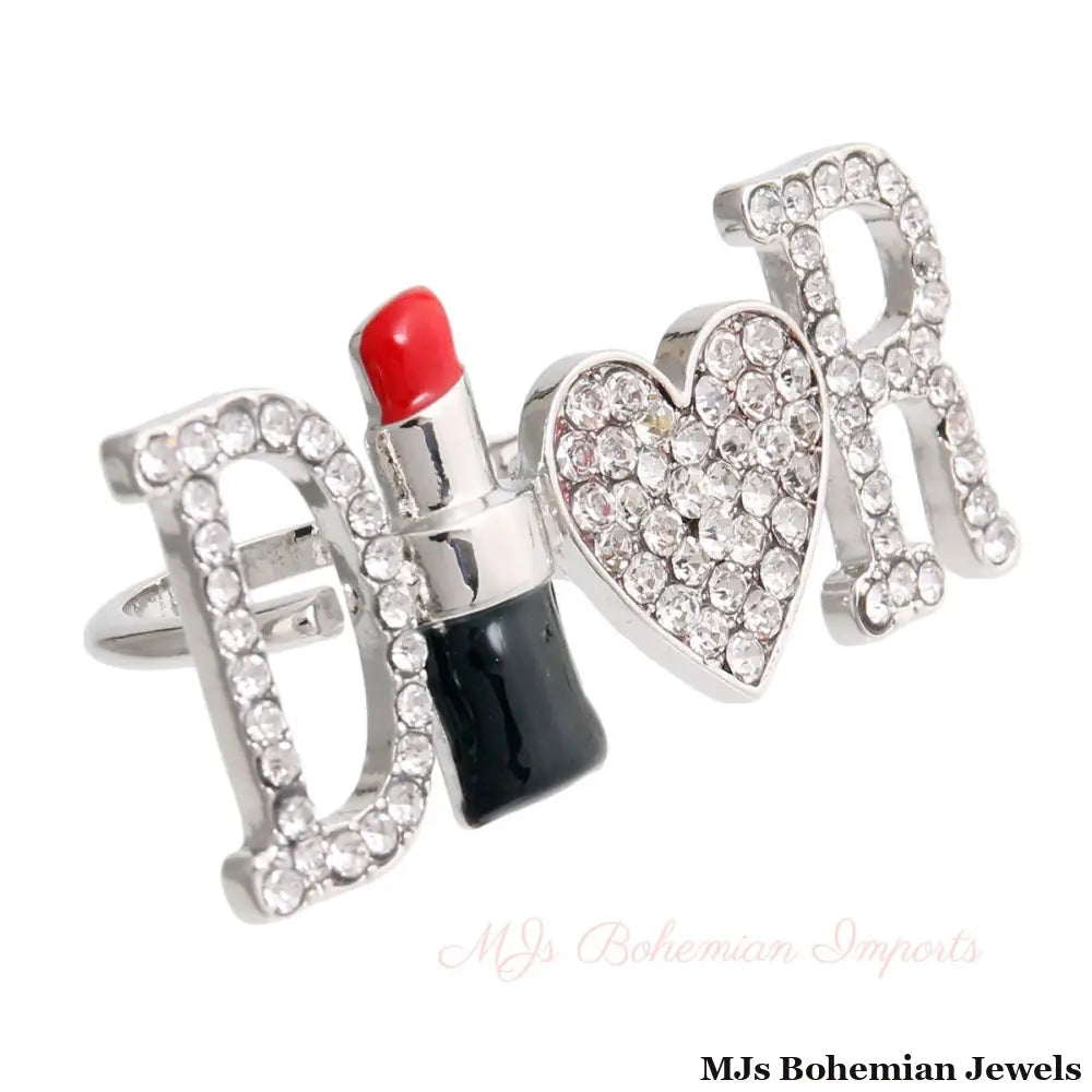 Silver Dior 2 Finger Ring