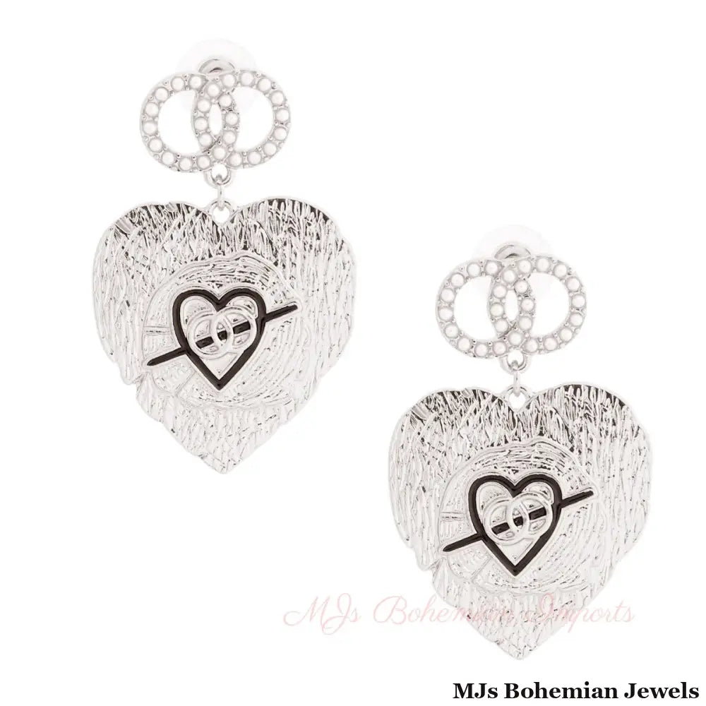 Silver Lining: Textured Heart Earrings