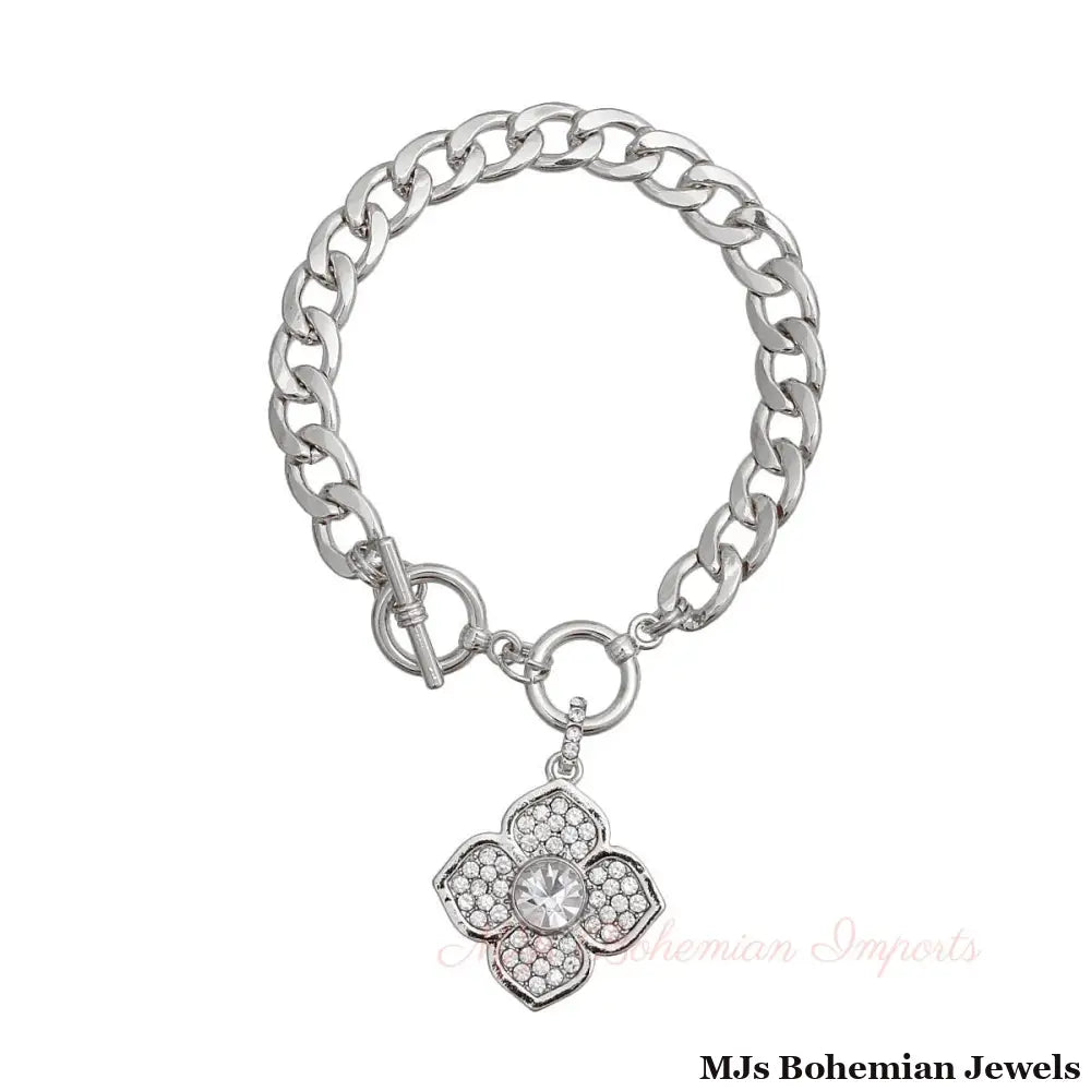 Silver Shine: Flower Bracelet