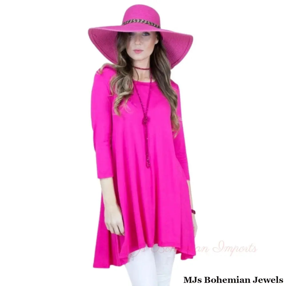 Small Fuchsia Scoop Neck Tunic