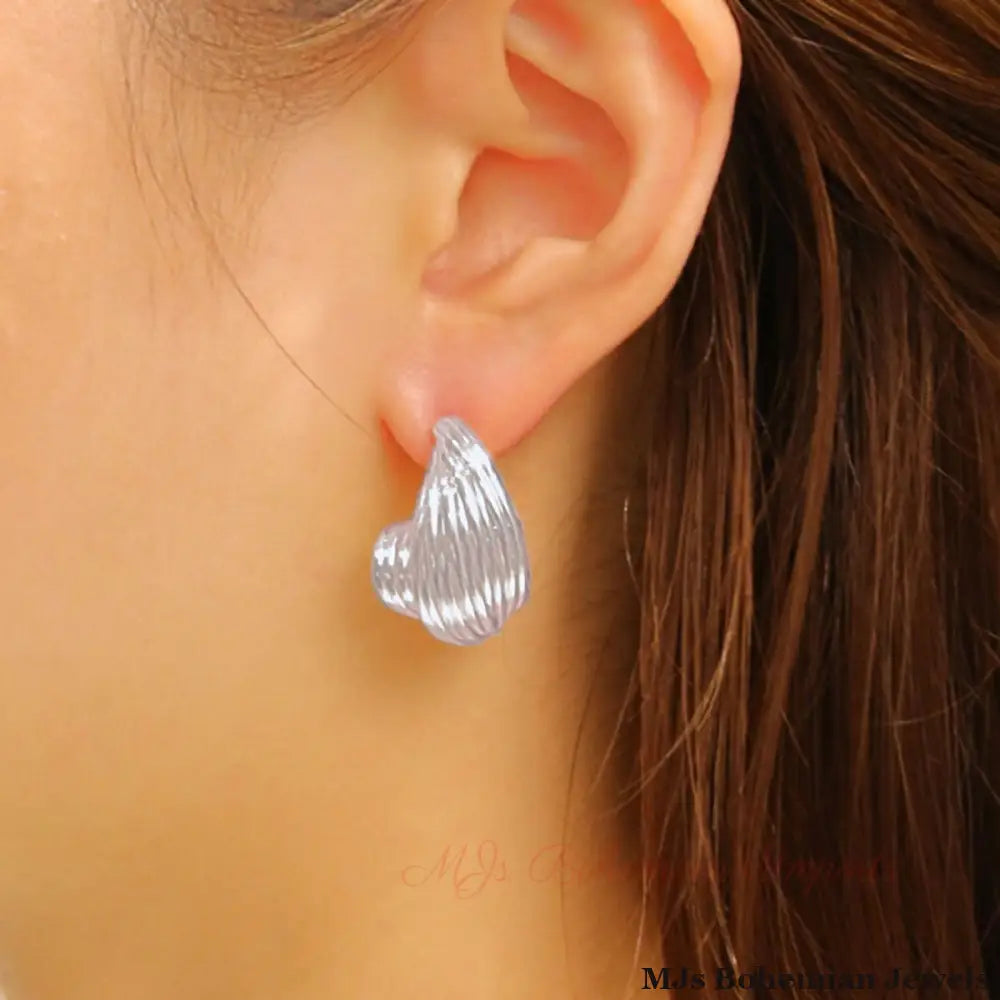 Stud White Gold Small Spiral Wire for Women