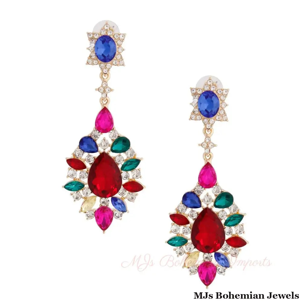 Teardrop Multi Color Earrings