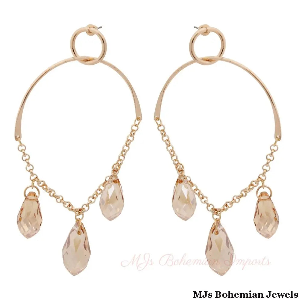 Topaz Bead Drape Ring Earrings