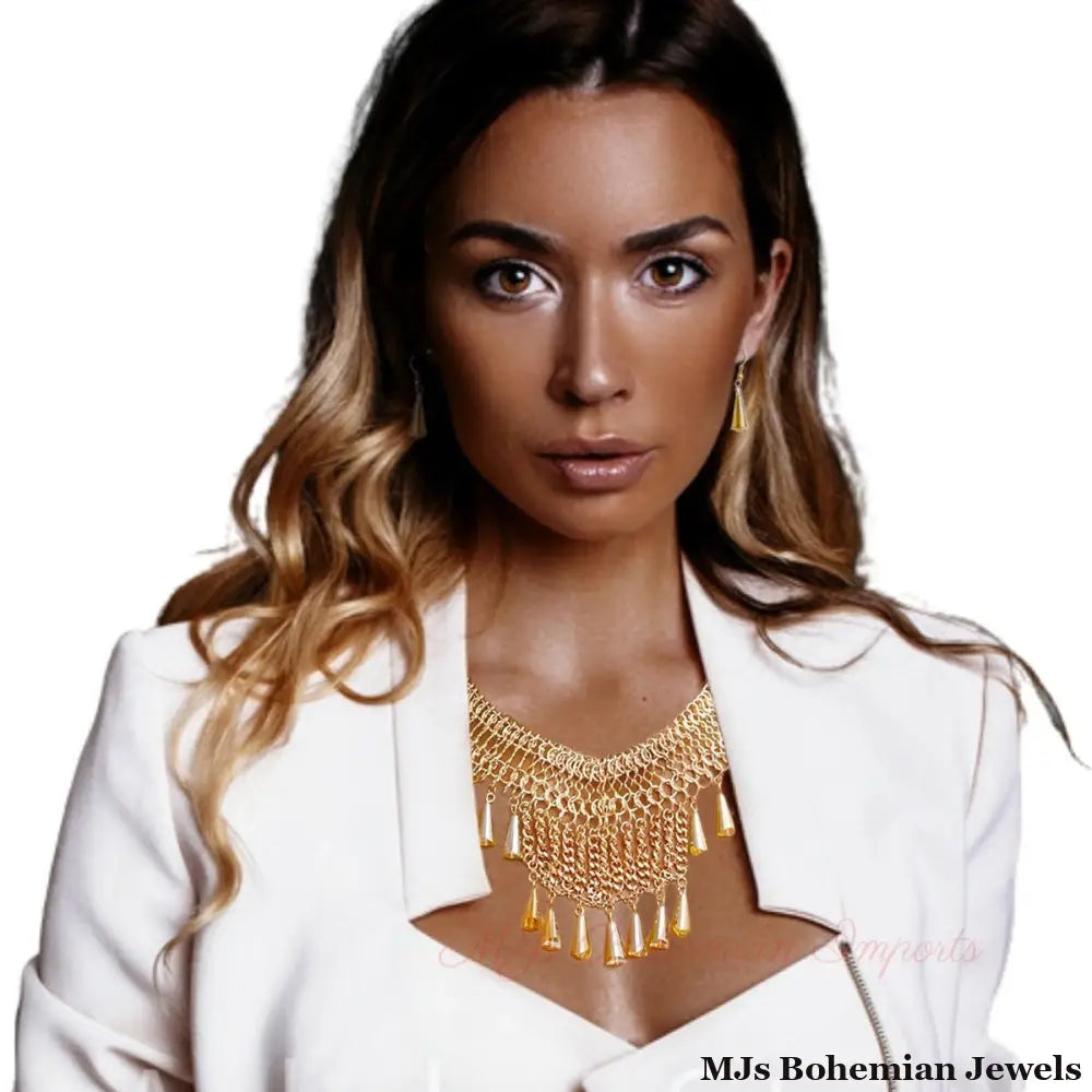 Topaz Beads Chain Necklace Set