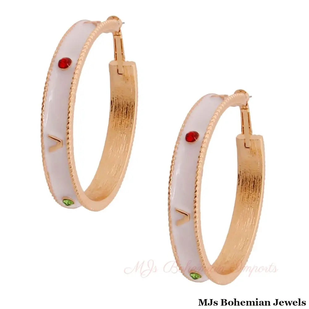 White Roman Numeral Casting Hoops