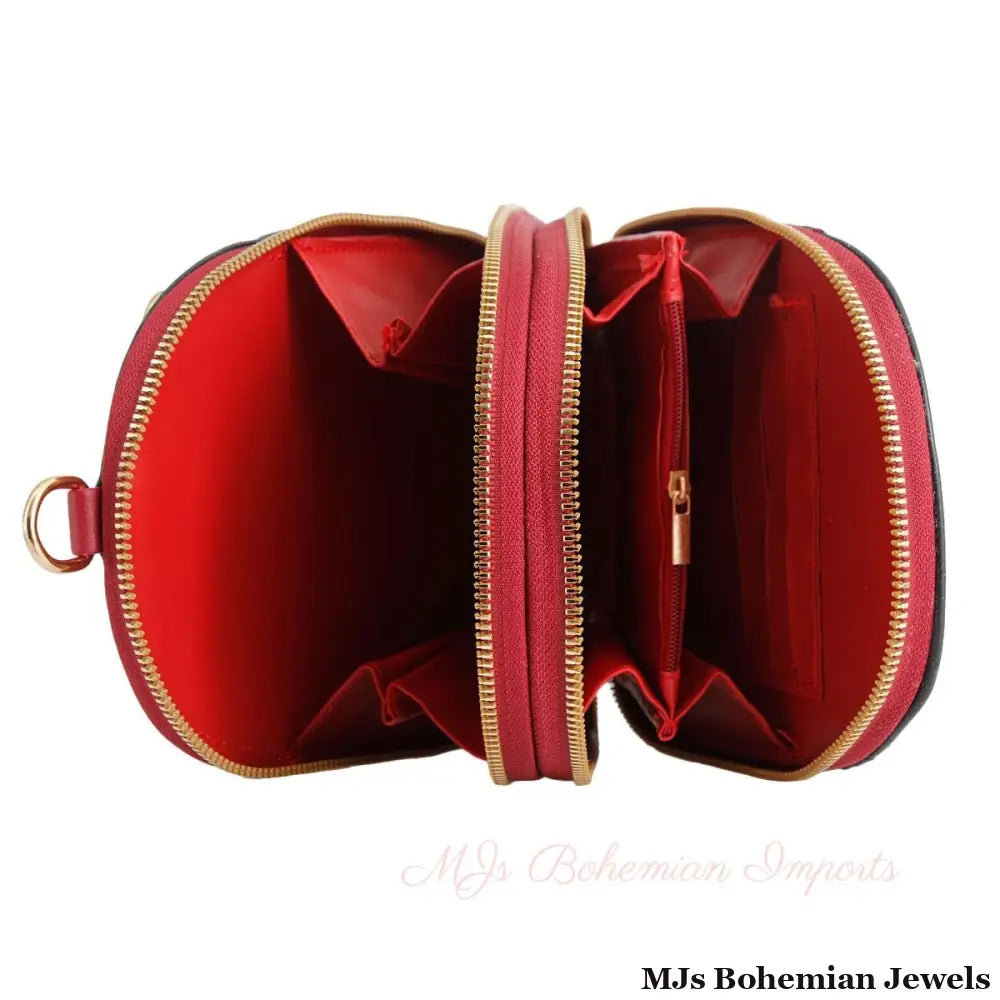 Wine Red Flower Mini Backpack