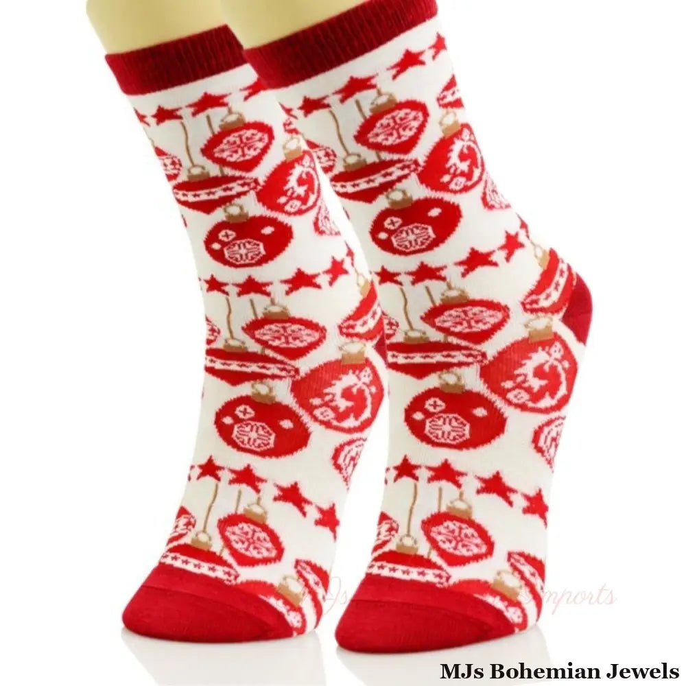 Xmas Ornament Crew Socks 3 Pcs