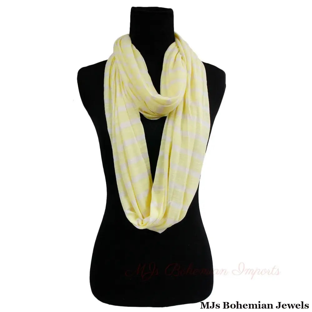 Yellow Striped Infinity Scarf