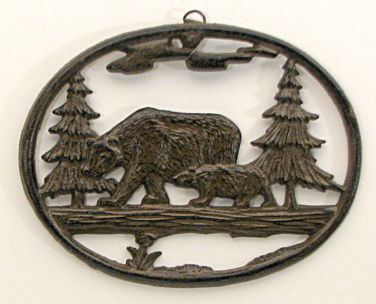 Bear Wall Plaque Cast Iron