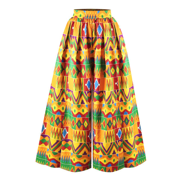 African News Ladies Clothes Dashiki Print Trousers Wide