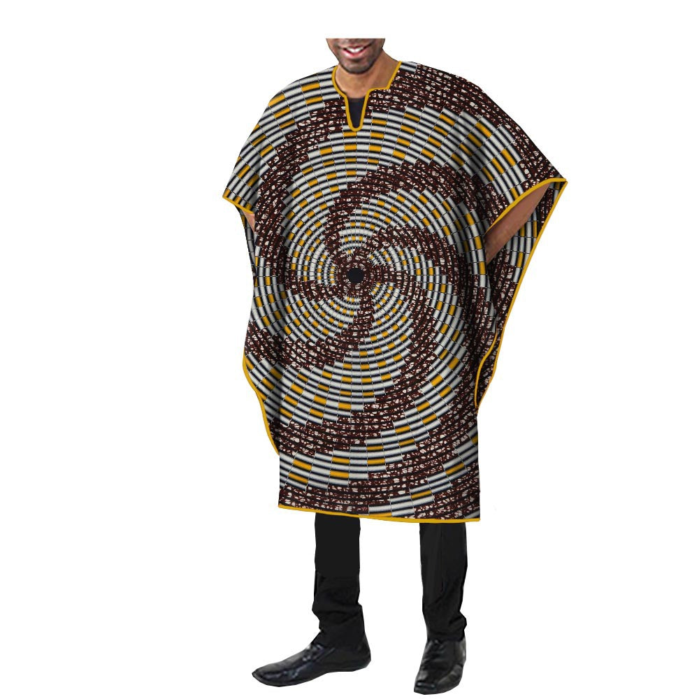 African Ethnic Print Batik Cotton Men's Casual Top