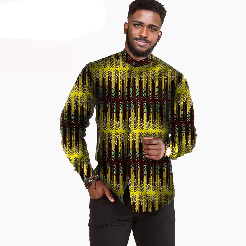 African Printed Batik Cotton Men's Shirt