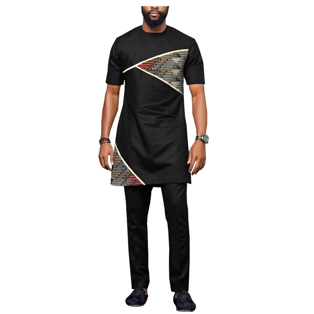 African Ethnic Printing Batik Cotton Men's Casual Set