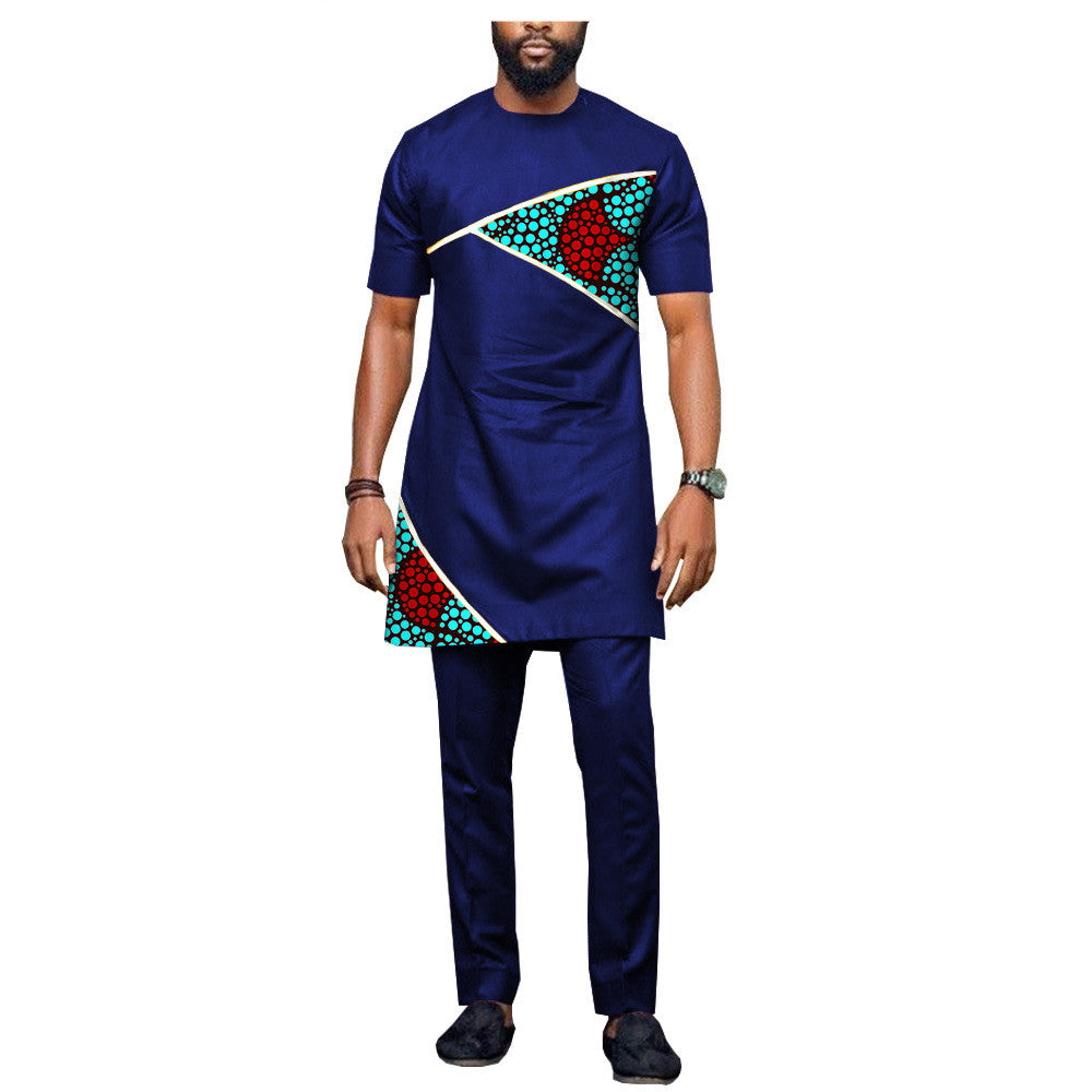 African Ethnic Printing Batik Cotton Men's Casual Set