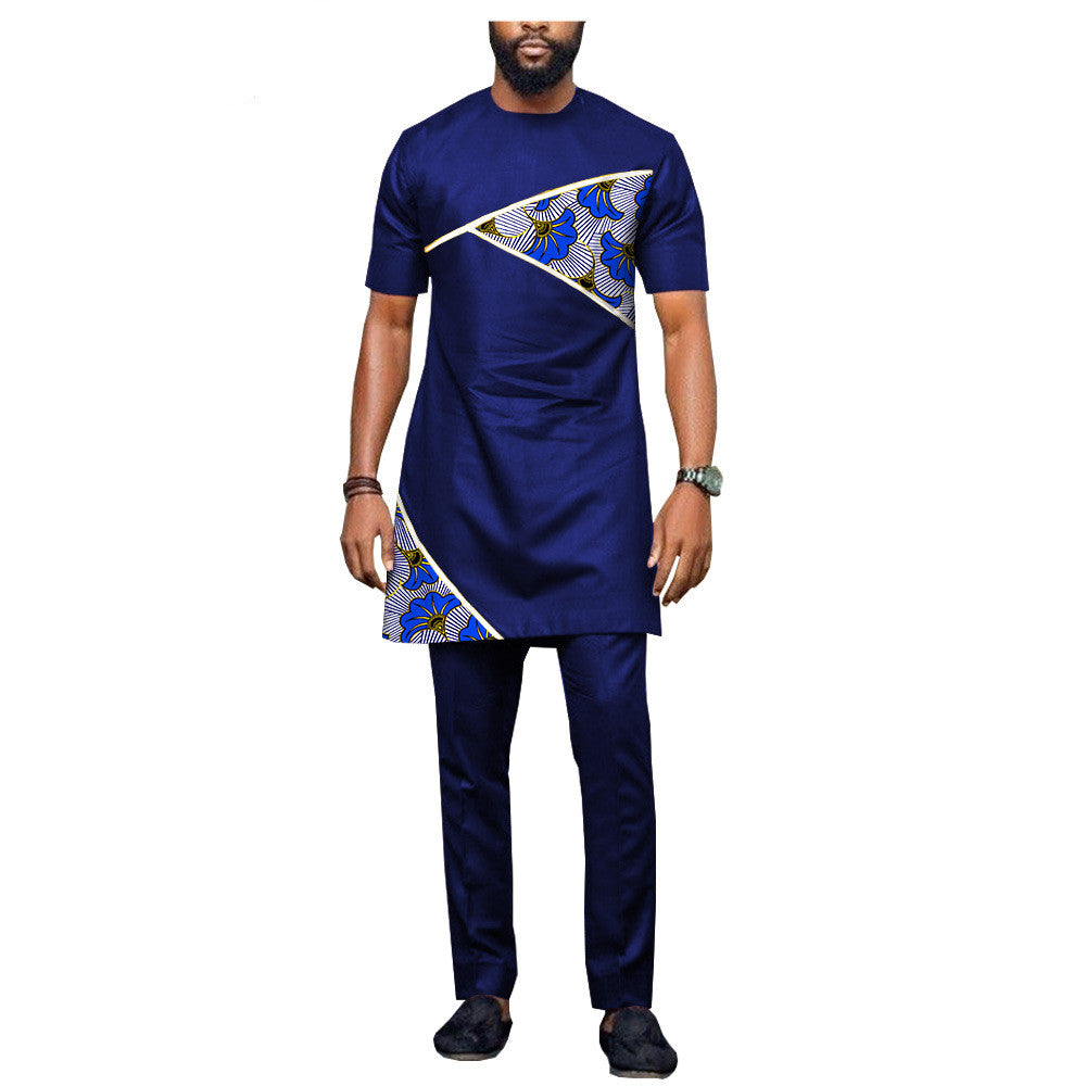 African Ethnic Printing Batik Cotton Men's Casual Set