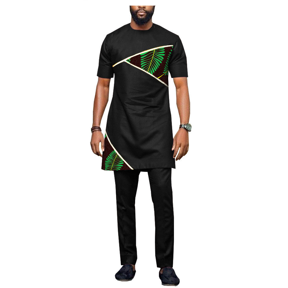 African Ethnic Printing Batik Cotton Men's Casual Set