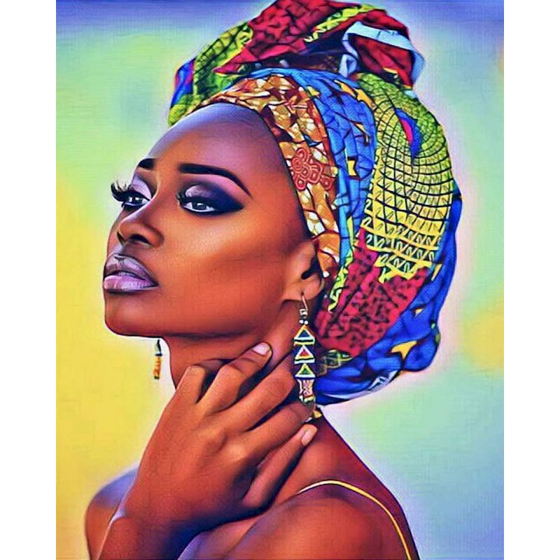 - African Woman Portrait Digital Painting DIY