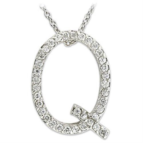 Rhodium Brass Pendant with AAA Grade CZ  in Clear