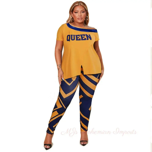 2XL Orange Queen Outfit Set