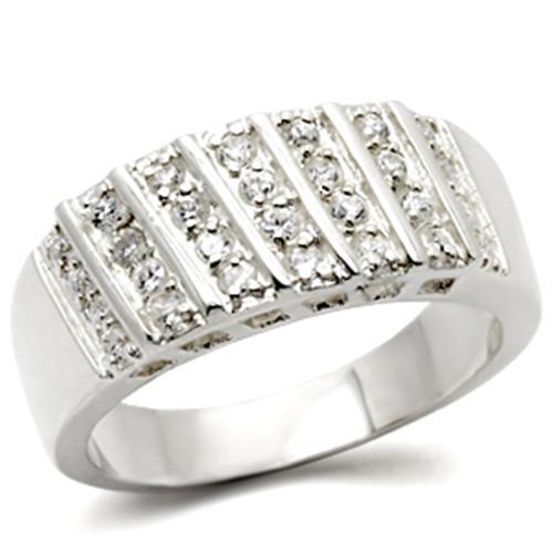 925 Sterling Silver Ring with AAA Grade CZ in Clear Size 5