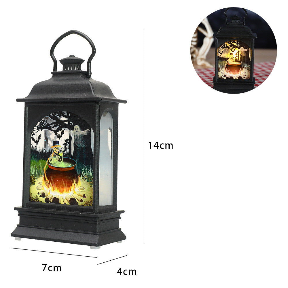 Pumpkin Lantern Skull Flat Candle Light