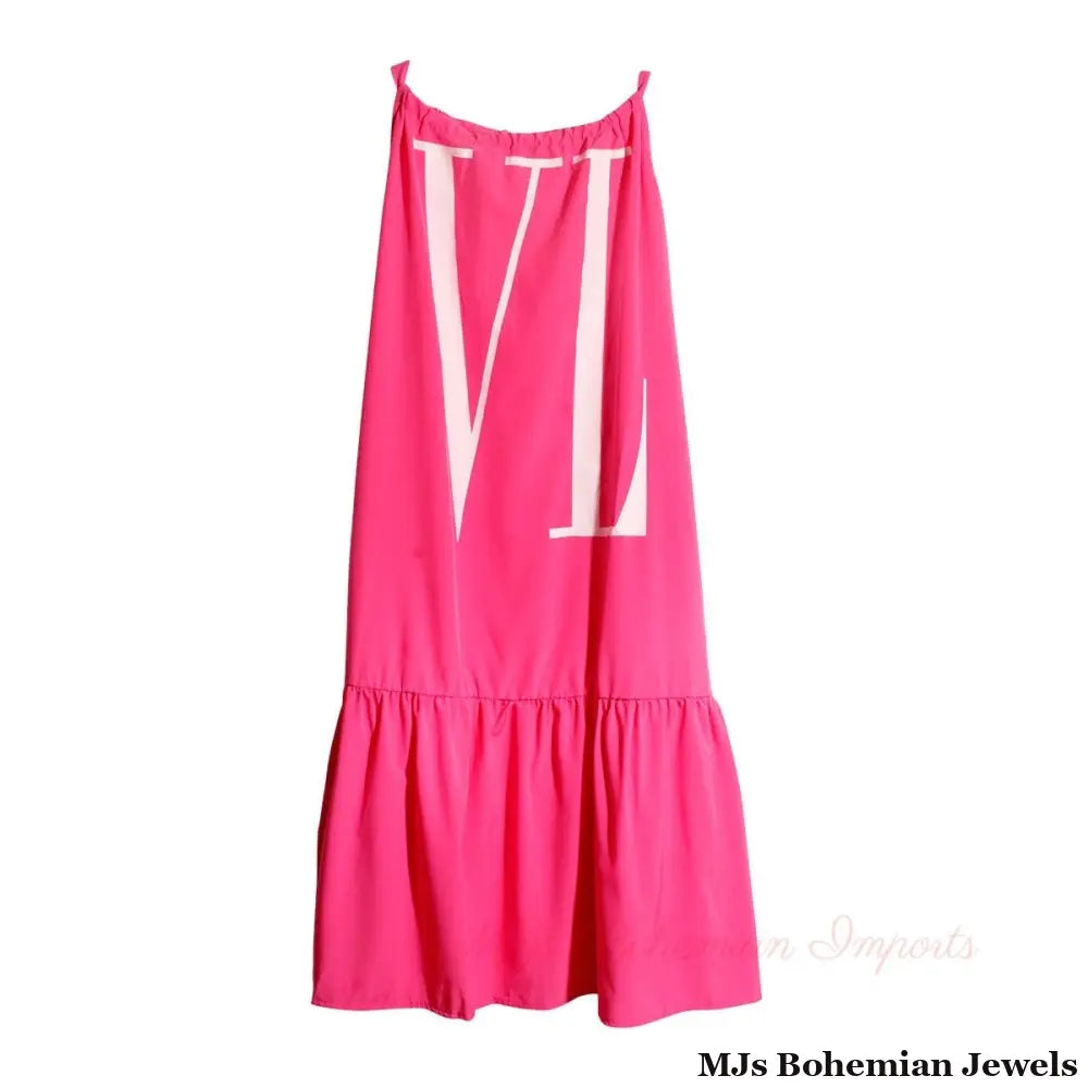 3XL Pink VL Halter Dress