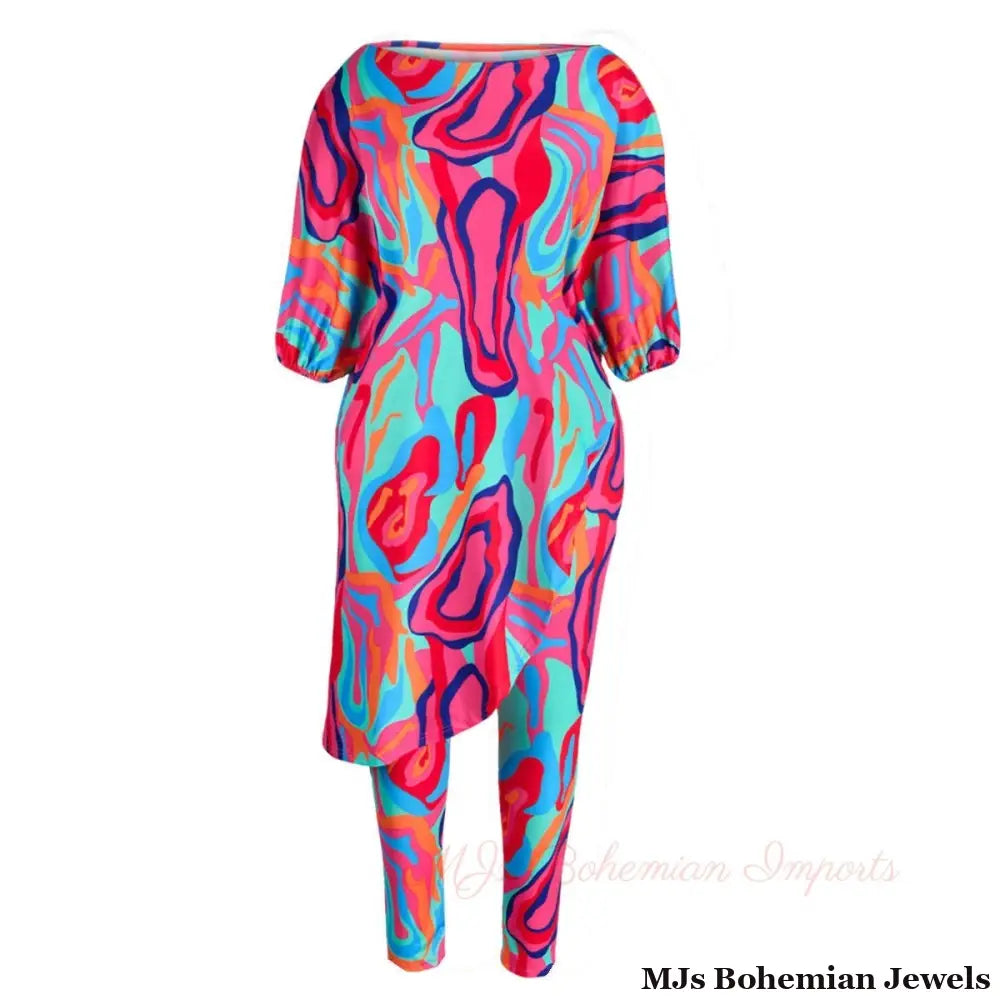 4XL Rainbow Asymmetric Set