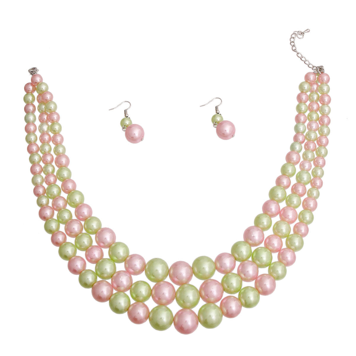 AKA Pink Green 3 Layered Pearl  Sorority