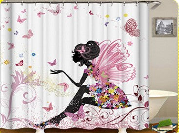 Size: 180x200, Style: yl0580# - African girl digital print shower curtain