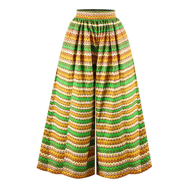 African News Ladies Clothes Dashiki Print Trousers Wide