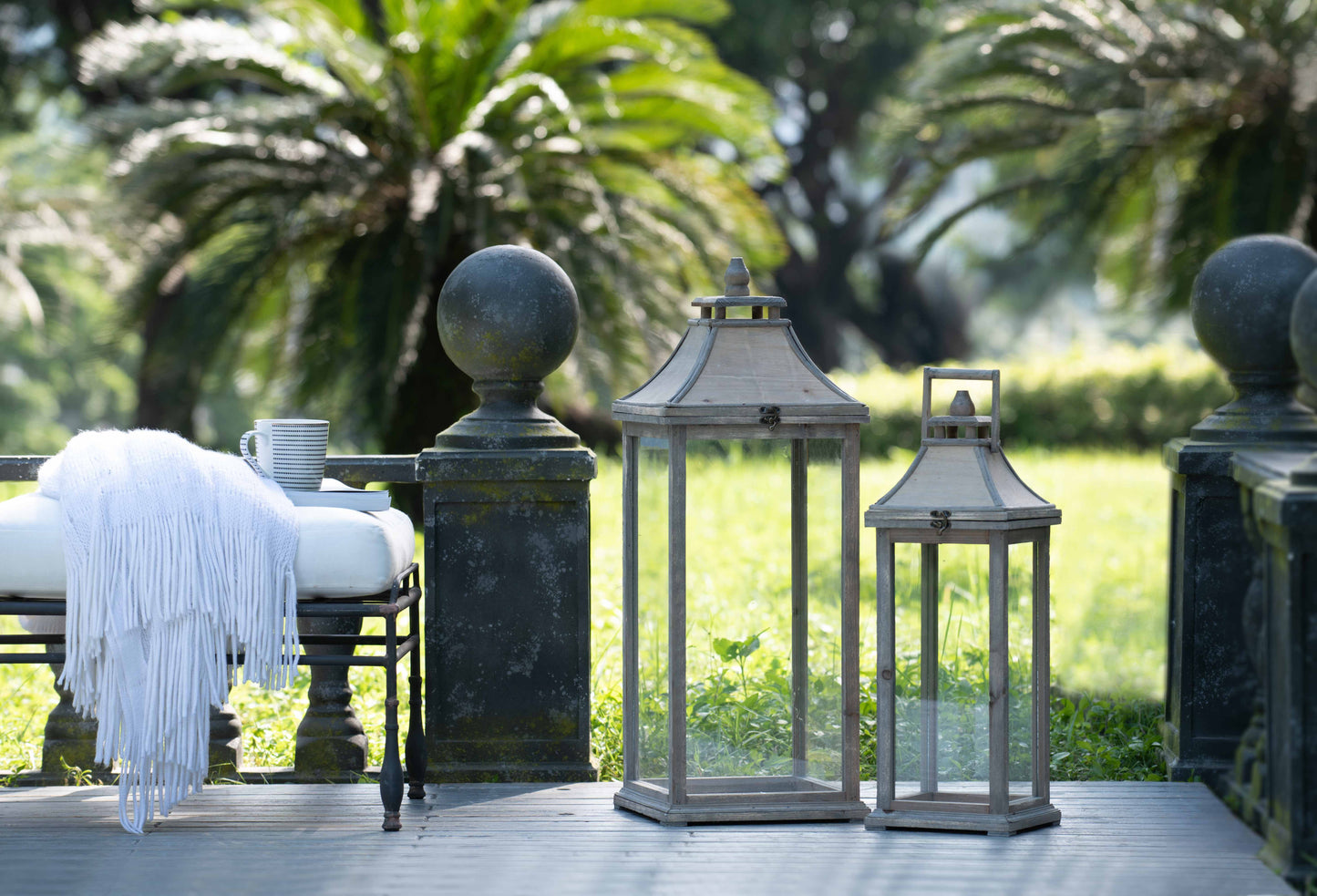 Wooden Candle Decorative Hurricane Lantern