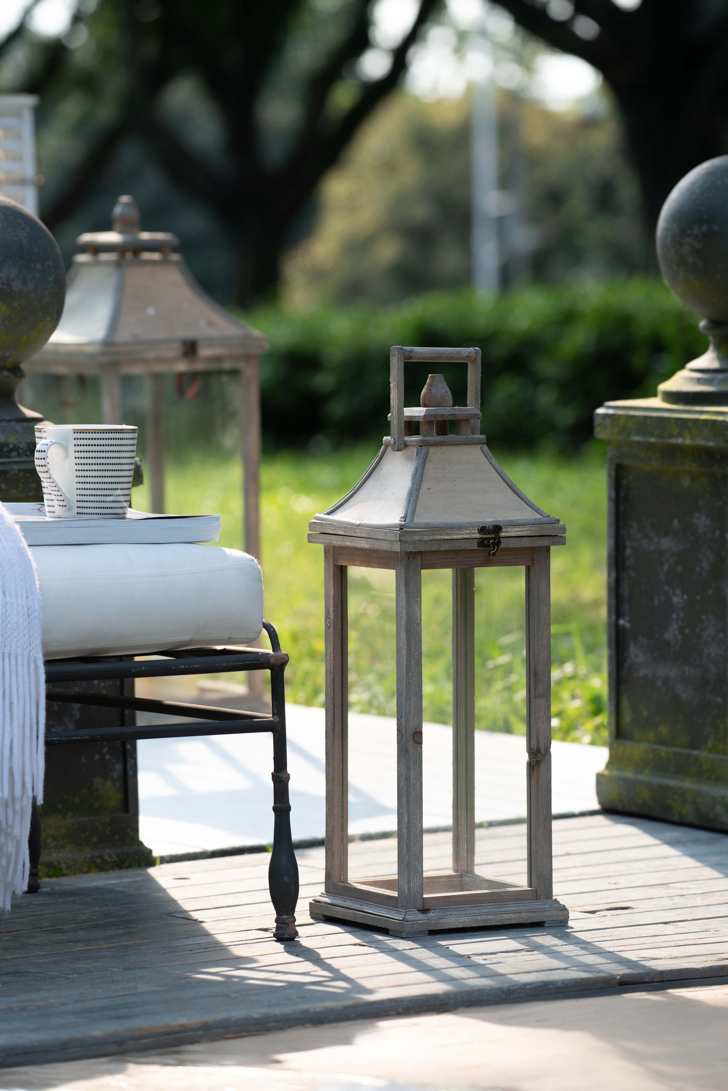 Wooden Candle Decorative Hurricane Lantern