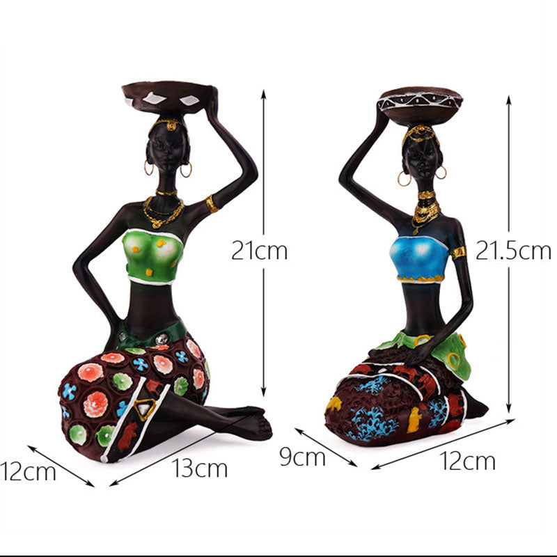 Halloween Ornament 2022,African Black Candle Holder Ornament Creative Resin Home Entrance Decoration