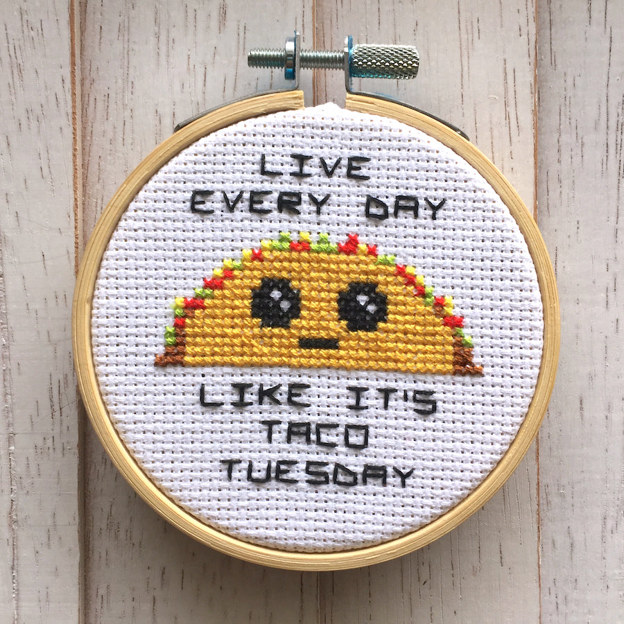 Taco Tuesday Counted Cross Stitch DIY KIT