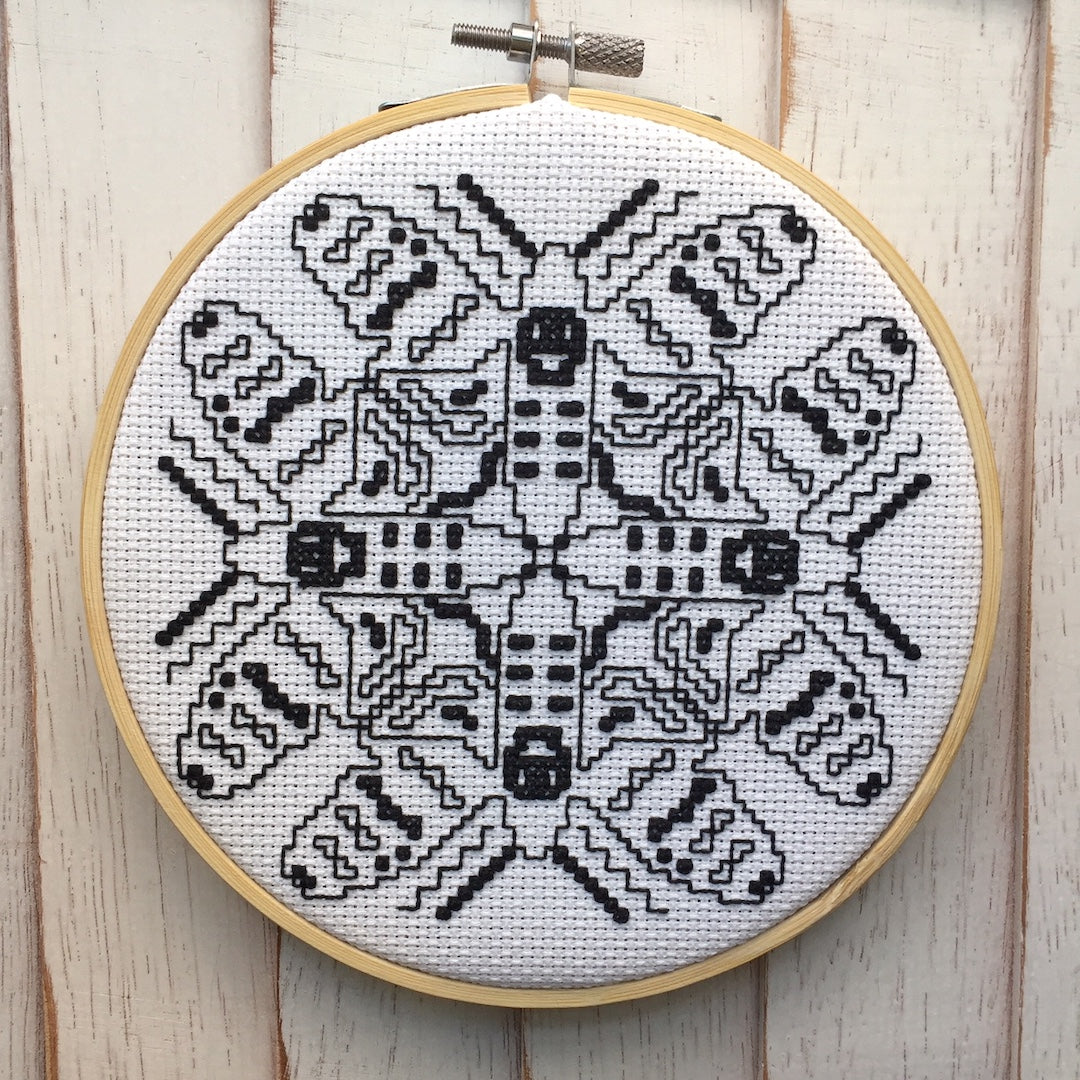 Blackwork Moth Counted Cross Stitch DIY KIT