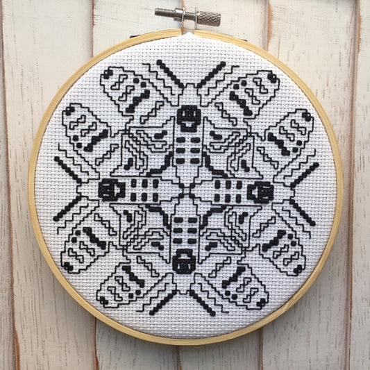 Blackwork Moth Counted Cross Stitch DIY KIT