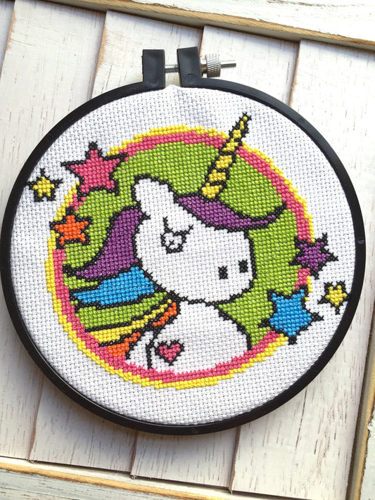 Badass Unicorn Counted Cross Stitch DIY KIT
