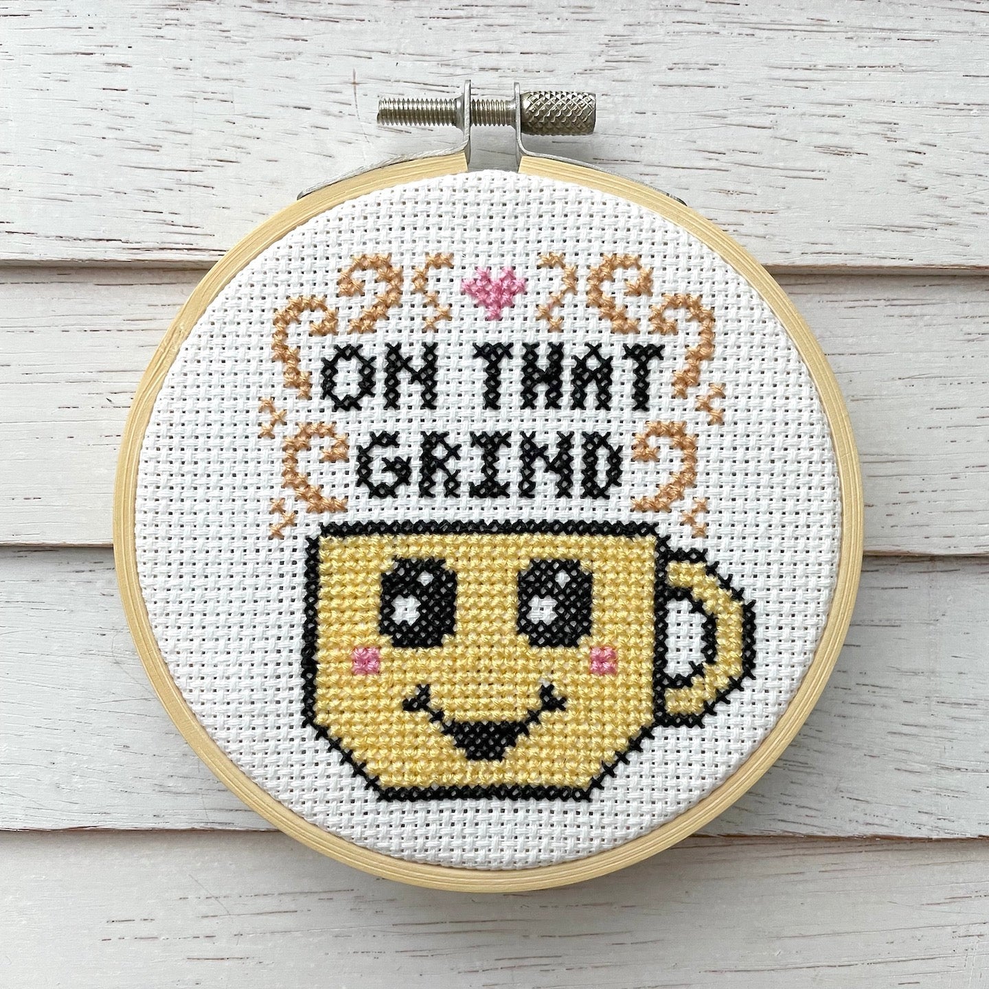 On That Grind Coffee Cross Stitch Kit