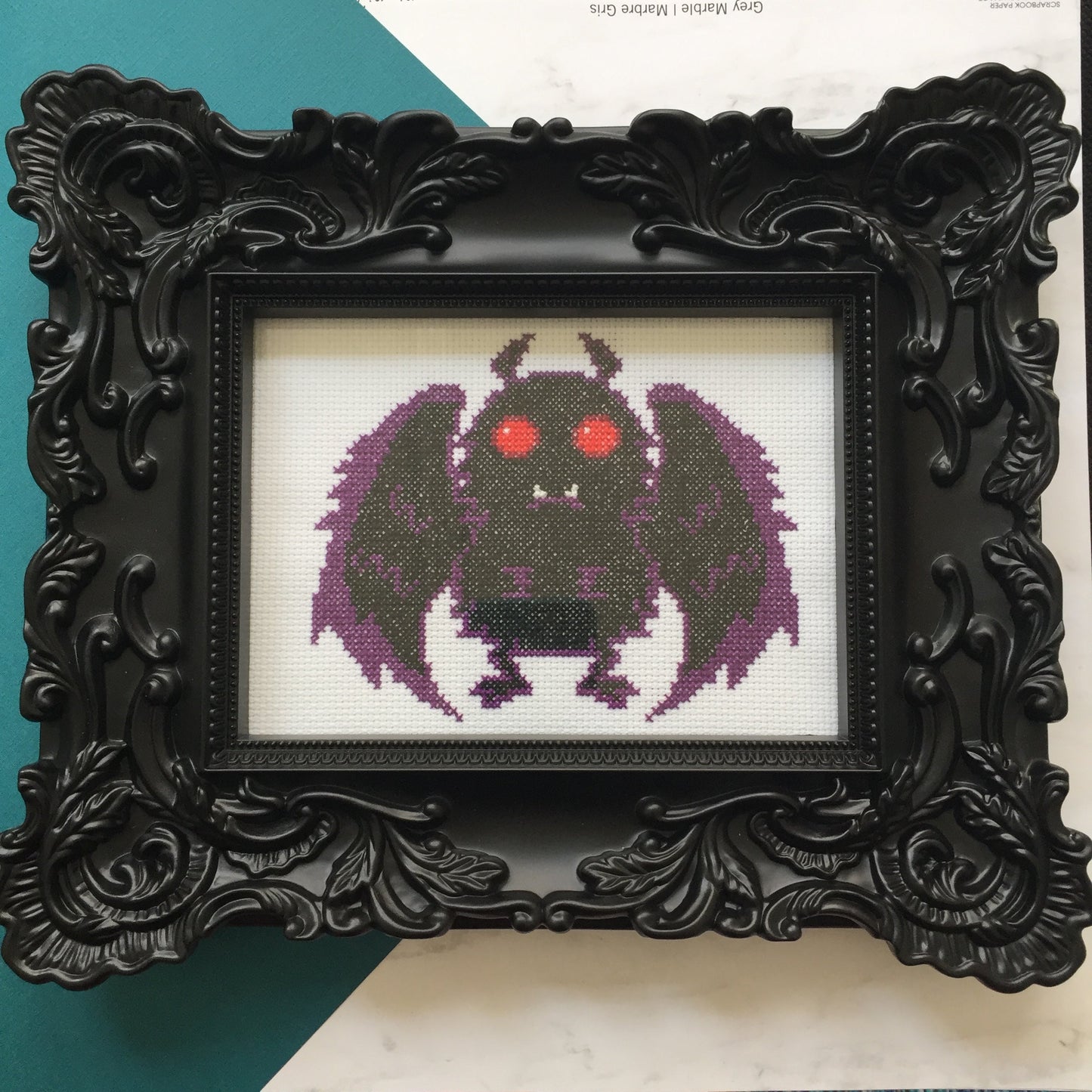 Mothman Counted Cross Stitch DIY KIT Intermediate