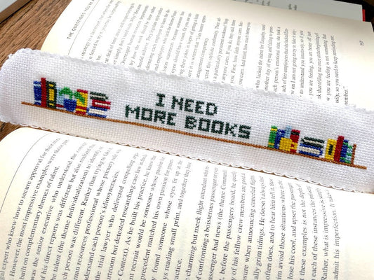 More Books Bookmark Counted Cross Stitch DIY KIT