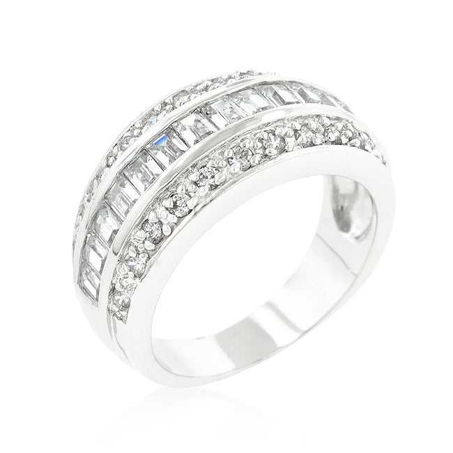 3-Row Cubic Zirconia Band Size 7