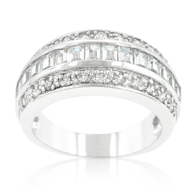 3-Row Cubic Zirconia Band Size 7