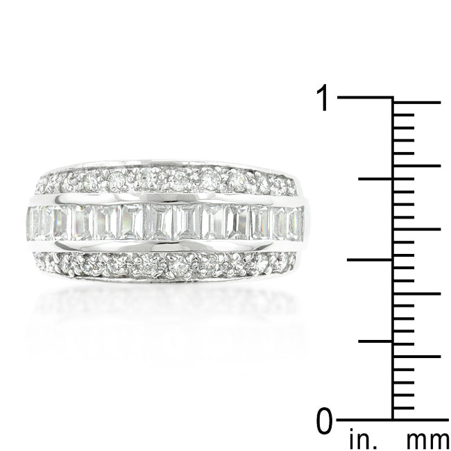 3-Row Cubic Zirconia Band Size 7