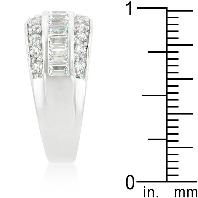 3-Row Cubic Zirconia Band Size 7