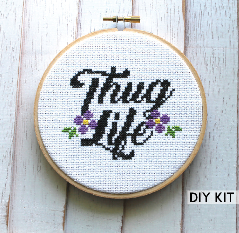 Thug Life Counted Cross Stitch DIY KIT Intermediate