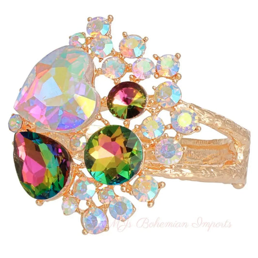 A Full Heart Aurora Borealis Crystal Cuff