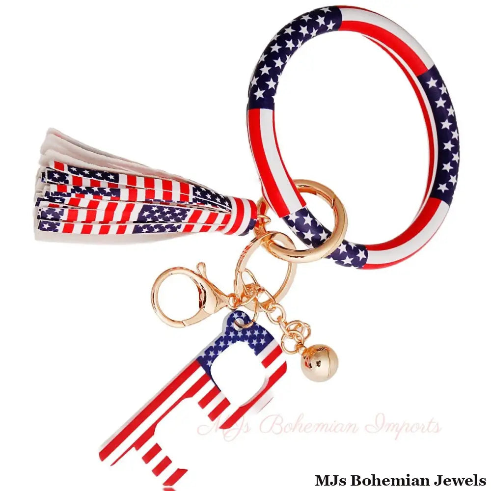 American Flag Safety Keychain Bracelet