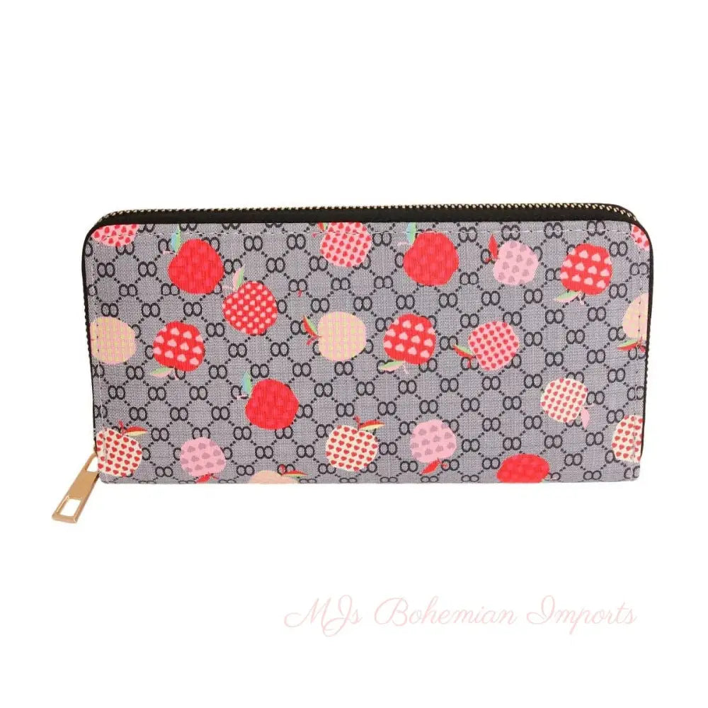 Apple Allure: Woven Wallet in Gray