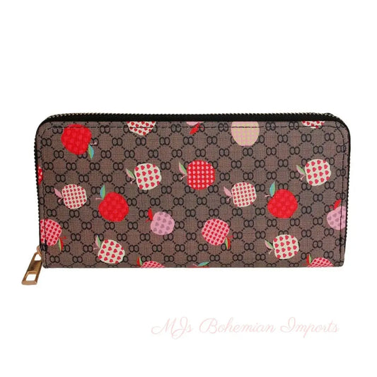 Apple Amore: Woven Wallet in Brown