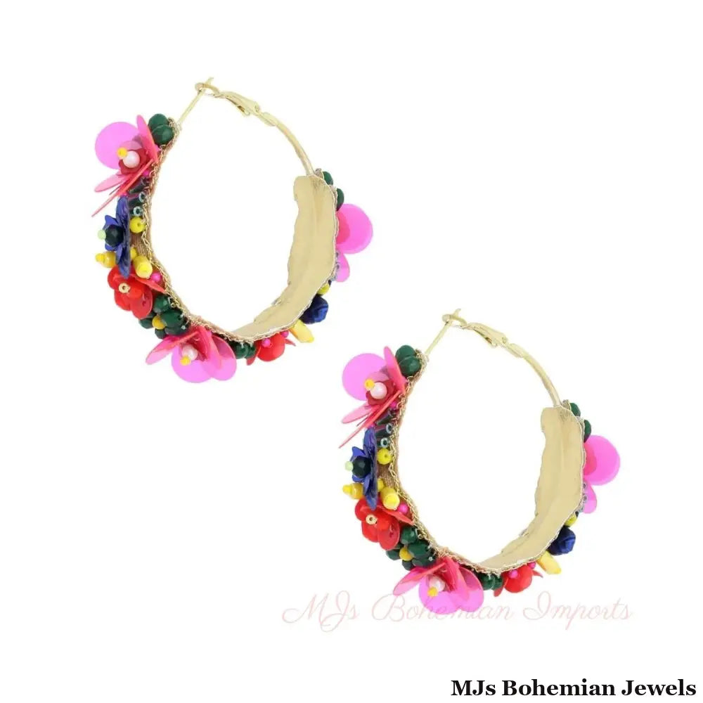 Assorted Flower Covered Hoops